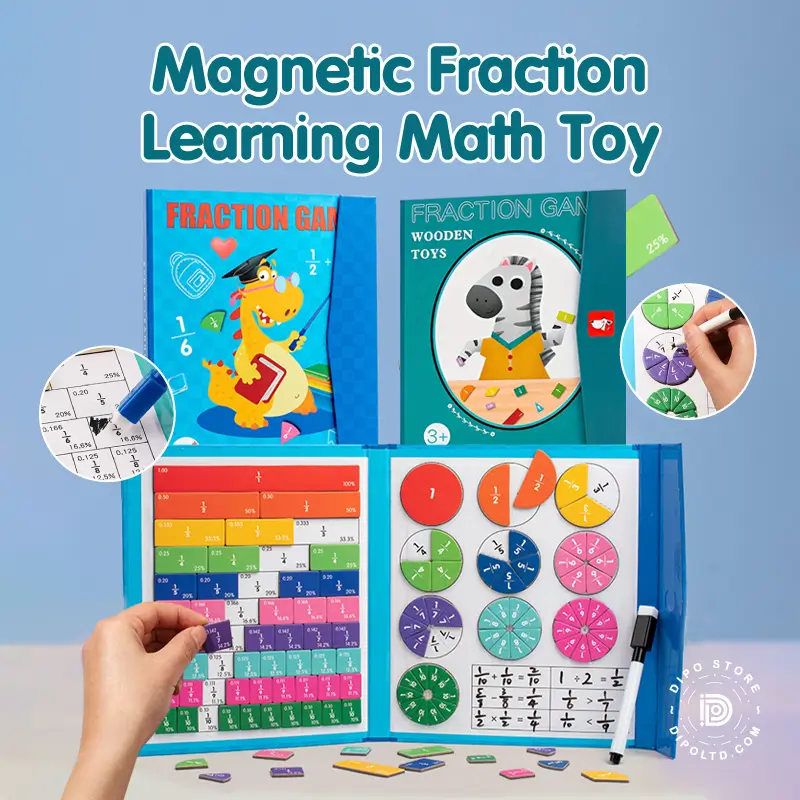 🔥Hot Sale - 50% OFF🏅Montessori Magnetic Book Fraction Puzzle