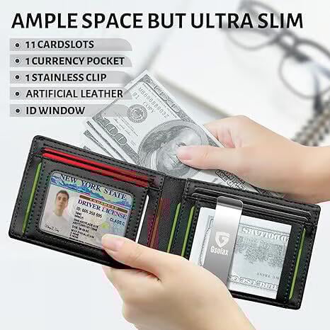 ✨️Slim Wallet for Men with Money Clip🎁💼Best Gift for Your Father Husband Male Friend