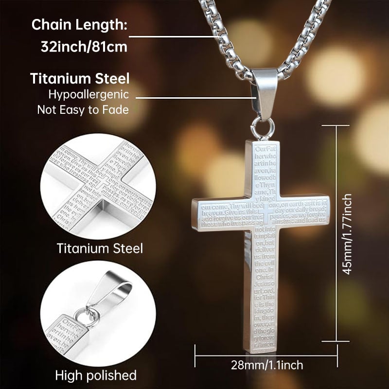 💖BUY 1 GET 1 FREE - ✝️Lord's Prayer Scibble Cross Necklace