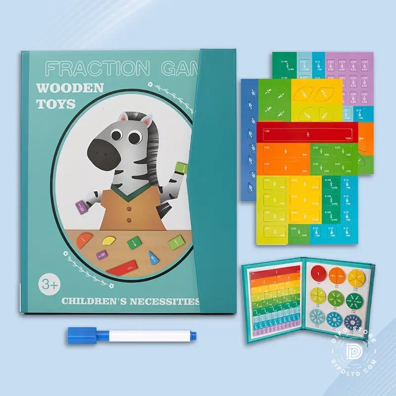 🔥Hot Sale - 50% OFF🏅Montessori Magnetic Book Fraction Puzzle