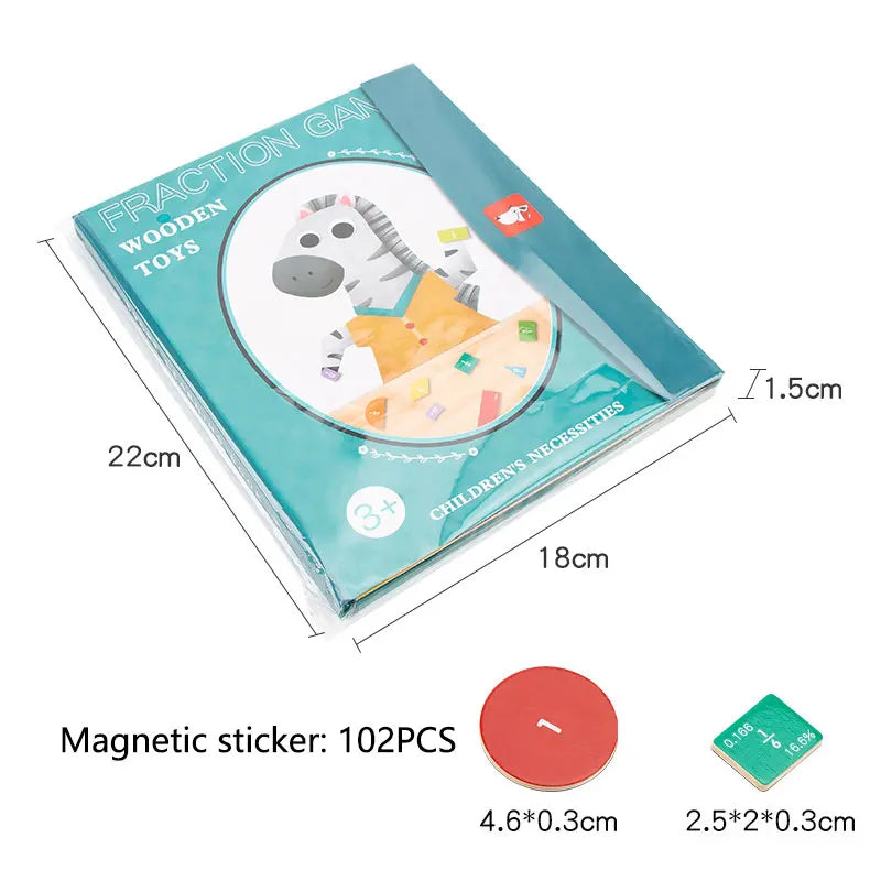 🔥Hot Sale - 50% OFF🏅Montessori Magnetic Book Fraction Puzzle