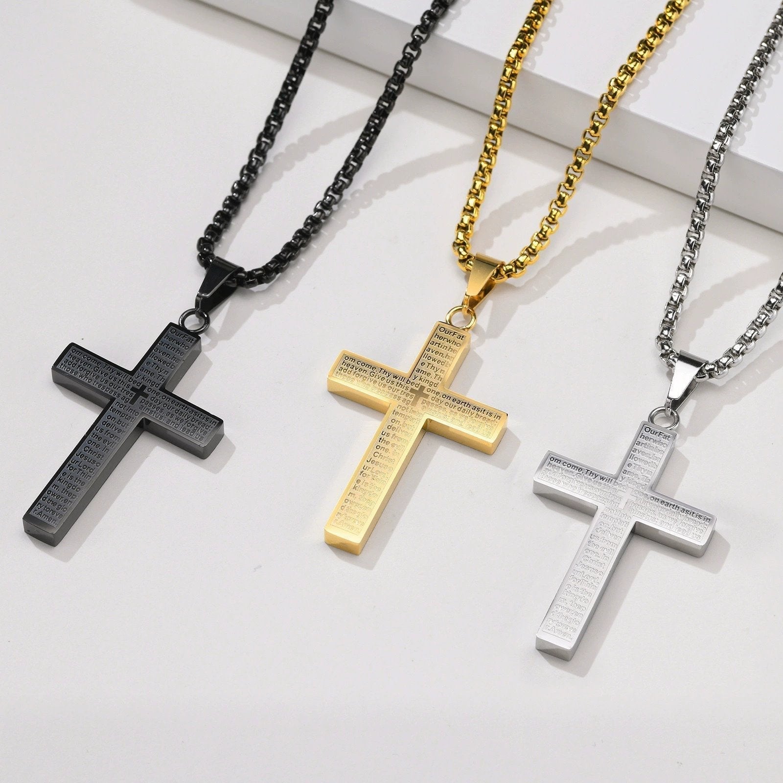 💖BUY 1 GET 1 FREE - ✝️Lord's Prayer Scibble Cross Necklace