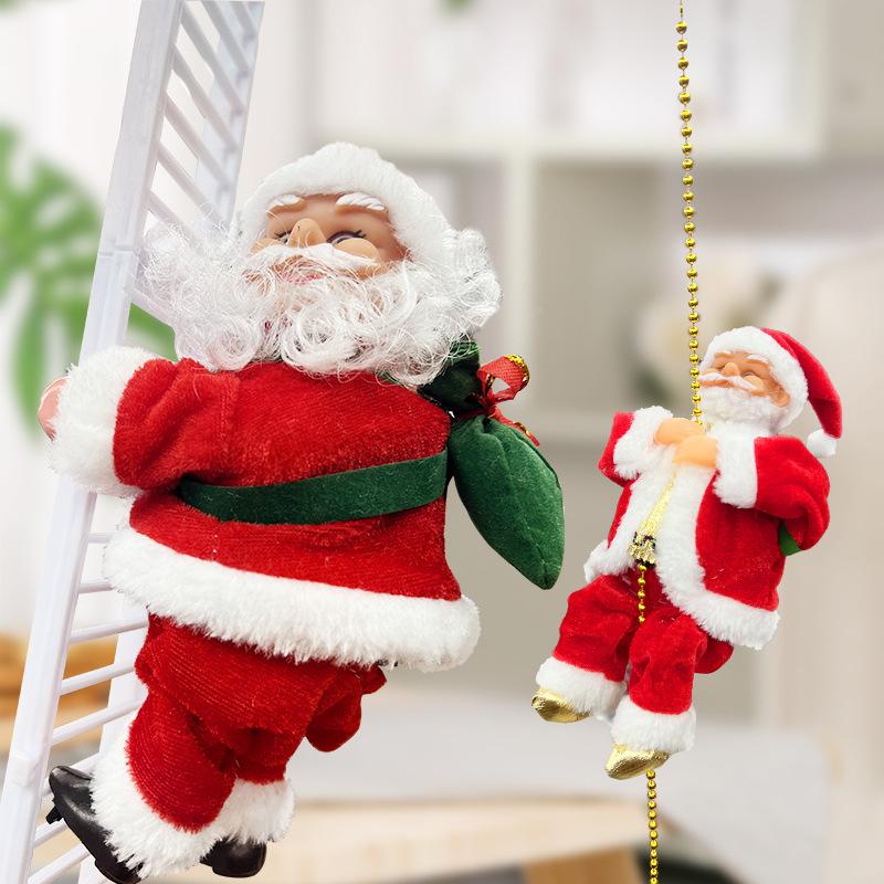 🎁Early Christmas Hot Sale 50% OFF🎅Electric Fireplace Climbing Santa Claus Musical Toys